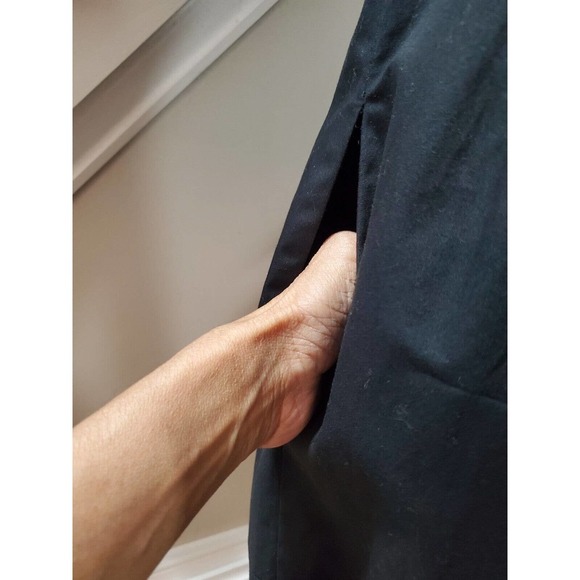 Nanette Lepore Women Black Solid Collared Sleeveless Casual Knee Length Dress 6 - Picture 6 of 9